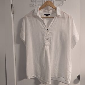 Lafayette 148 New York White Button Down Shirt